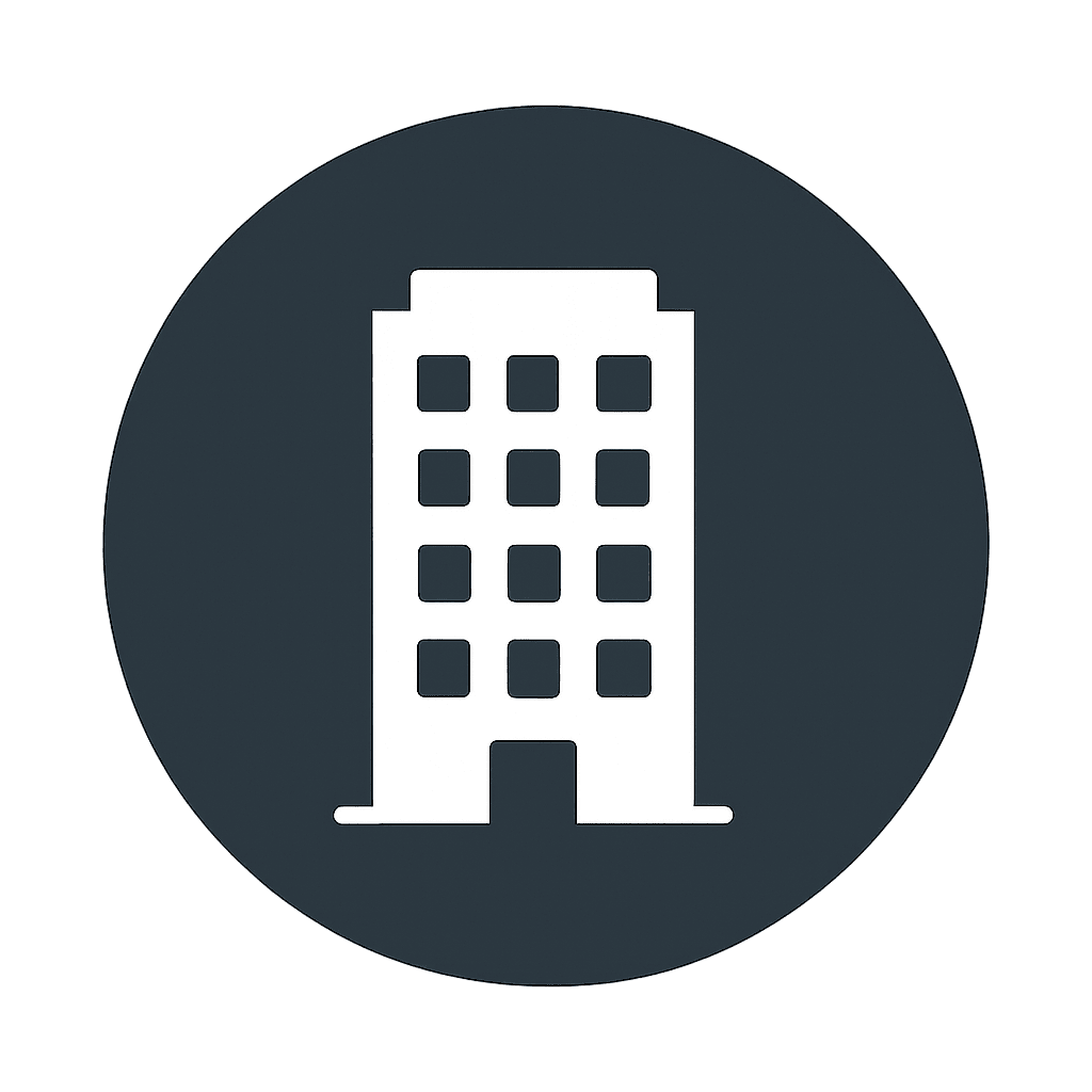 office building icon - leads to services page